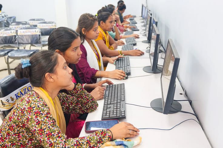 Students attending a class at Rama Technical Institute